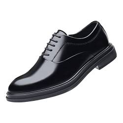 TDEOK Mode und Männer Lederschuhe Low Heel Spitzschuh Solid Color Casual Business British Schuhe Herren 43 (Black, 42) von TDEOK