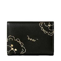 TDEOK Nette Bären-Frauen-kleine Art- und Weisegeldbörse Multi-Karten-Ausweis-Taschen-Damen-Geldbörsen-Handtasche Kleine Geldbörsen Damen Gelb (Black, One Size) von TDEOK