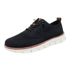 TDEOK Schuhe Herren Flache Sohle -Bequeme Schuhe, Schuhe für Männer, Mesh-Sneakers für Herren, Business-Schuhe Fahrrad Schuhe Herren (Black, 41) von TDEOK