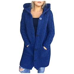 TDEOK Strickjacke Damen Grobstrick Mit Kapuze - Cardigan Kapuzenpullover Grobstrick-Mantel Warm Strickmantel Elegant Strickpullover Herbst Winter üBergangsjacke Grobstrickjacke Winter Jacke Sweater von TDEOK