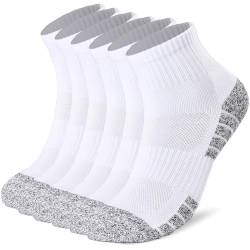 TDONE 6 Paar Sneaker Socken Herren Damen, Gepolstert mit Frotteesohle Laufsocken Weiche und Bequeme, Baumwolle Atmungsaktive von TDONE