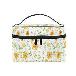 Kosmetiktasche mit Sonnenblumen-Design für Damen, Kosmetiktasche, Kulturbeutel, Zug, siehe abbildung, Einheitsgröße, Rucksack, Rucksäcke von TDTRADD