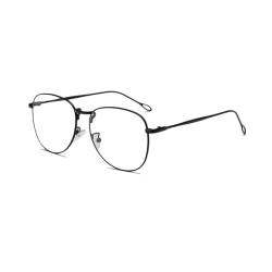 TECH-LINE-DIRECT FASHION ACCESSORIES Geek-Brille mit Metallrahmen, rechteckig, klare Gläser, für Herren und Damen, Schwarzer Rahmen + klare Linse, Einheitsgröße von TECH-LINE-DIRECT FASHION ACCESSORIES