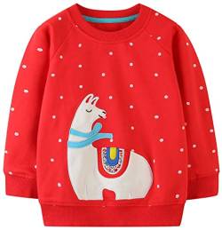 Mädchen Sweatshirt für Kinder Süß Cartoon Pullover Baumwolle Top Langarm T-Shirt Größe 5-6 Jahre von TEDD