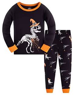 TEDD Jungen Schlafanzug Dinosaurier Langarm Zweiteilig Pyjama Kinder Baumwolle Schlafanzüge Set Winter Weihnachten Nachtwäsche Größe 11-12 Jahre von TEDD