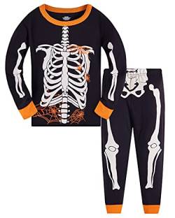 TEDD Jungen Schlafanzug Halloween Langarm Zweiteilig Pyjama Kinder Baumwolle Schlafanzüge Set Winter Weihnachten Nachtwäsche Größe 3-4 Jahre von TEDD