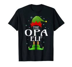 OPA Elf Xmas Matching Family Group Weihnachten Opa Pyjama T-Shirt von TEEAXART Elf Grandpa Christmas apparel