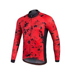 TELEYI Herren Radtrikot Langarm Fahrradjacke Biking Shirt Schnell Trocken Atmungsaktiv Mountainbike Kleidung von TELEYI