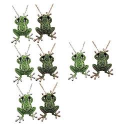 TENDYCOCO 4 Sätze Wilde Froschbrosche Strass Frosch Halskette Für Kreuzkette Für Lustige Kragen-revers-broschen -frösche-pin Legierung 2 Stück * 4 von TENDYCOCO