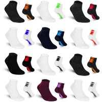 TEXEMP Sneakersocken 6 bis 18 Paar Sneaker Socken Herren & Damen Mehrfarbig Baumwolle (Packung, 12-Paar) Langlebig & Robust von TEXEMP