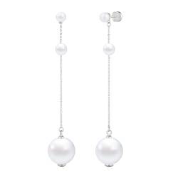 Perlen Ohrringe Silber 925, Perle Ohrringe hänger Altmodisch und Elegant Ohrringe Damen Mädchen von TEZCRT