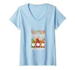 Damen Gnome To Stuff Myself Oklahoma Thanksgiving Herbst T-Shirt mit V-Ausschnitt von THANKSGIVING GNOMES FALL SEASON States