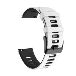 THBGTCNQ 20 22 mm Silikon-Uhrenarmband for Quarzuhr, Smart Watch, Armband, Armband, Silikonband, Schnellwechsel-Uhrenzubehör(White Black,20mm) von THBGTCNQ