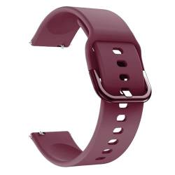 THBGTCNQ 20 mm 22 mm Silikon-Uhrenarmband for Smart Watch Quarzuhr Ersatzarmband Uhrenzubehör(Wine Red,20mm) von THBGTCNQ