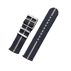 THBGTCNQ 20mm 22mm Nylon Canvas Watch Strap For Men Women Replacement Watch Strap Universal Quick Release Watch Strap(Blue beige,22mm) von THBGTCNQ