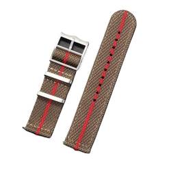 THBGTCNQ 20mm 22mm Nylon Canvas Watch Strap For Men Women Replacement Watch Strap Universal Quick Release Watch Strap(Green Red,22mm) von THBGTCNQ