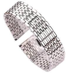 THBGTCNQ Edelstahl Armband Armband Silber 16mm 18mm 20mm 22mm Frauen Männer Uhr Band Strap Zubehör(20mm) von THBGTCNQ