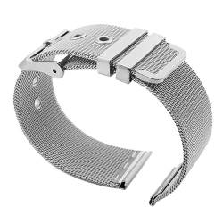 THBGTCNQ Edelstahl Mesh Uhrenarmband 18mm 20mm 22mm Universal Metall Uhrenarmband Geeignet for Smartwatch Quarzuhr Herren Damen Uhrenzubehör(Silver,20mm) von THBGTCNQ