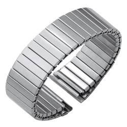 THBGTCNQ Elastisches, dehnbares Uhrenarmband aus Edelstahl, 22 mm, Metall-Erweiterungsarmband, universelles Ersatzarmband for Männer und Frauen(Silver,22MM_M) von THBGTCNQ