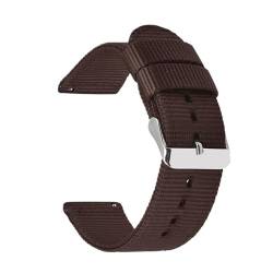 THBGTCNQ Mehrfarbiges Nylonband, Edelstahlschnalle, Schnellverschluss, universelles Ersatzarmband for Männer und Frauen, 18 mm, 20 mm, 22 mm, 24 mm(Brown,24mm) von THBGTCNQ