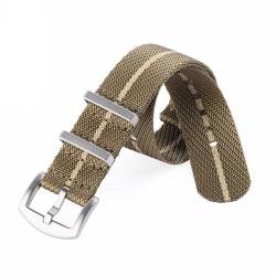 THBGTCNQ Nylon Watch Strap For 18 20 22 Mm Fabric Watch Strap Men Women Replacement Watch Strap(Green Beige,18mm) von THBGTCNQ