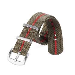 THBGTCNQ Nylon Watch Strap For 18 20 22 Mm Fabric Watch Strap Men Women Replacement Watch Strap(Green Red,20mm) von THBGTCNQ