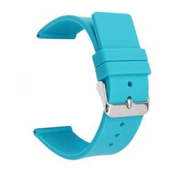 THBGTCNQ Uhrenarmband aus Silikon, 14 mm, 16 mm, 18 mm, 20 mm, 22 mm, 24 mm, passend for Smartwatches, weiches Gummiarmband for Herren und Damen, Ersatz-Uhrenkette(Lake Blue,24mm) von THBGTCNQ