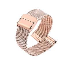 THBGTCNQ Uhrenarmband aus gewebtem Edelstahl, 22 mm, universelles Armband aus gewebtem Edelstahlgeflecht, Ersatzteile aus Metall(Rose gold,10mm) von THBGTCNQ