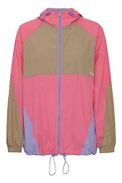 THEJOGGCONCEPT JCFLORA Damen Windbreaker Übergangsjacke Regenjacke mit Gummizug Kapuze mit hochabschließendem Kragen, Größe:2XL, Farbe:Azalea Pink Mix (201760) von THEJOGGCONCEPT