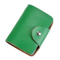 Ankunft Echtes Leder Visitenkarte Frauen ID Tasche Weibliche Kreditkarteninhaber 26 Bankkarten Slots for Männer (Color : Green) von THEPOS