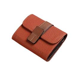 THEPOS PU-Leder-Damen-Kreditkartenetui mit Mehreren Kartenfächern, Business-ID-Karten-Geldbörse mit Münzfach, Führerschein (Color : Caramel) von THEPOS