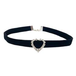 THINCAN Choker-Halsketten aus weichem Samt mit Herzanhänger, perfektes Geschenk für Frauen und Mädchen von THINCAN