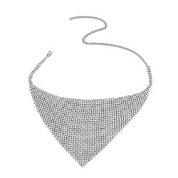 THINCAN Volle Strass Bib Statement Halskette Kragen für Frauen Mode Kristall Choker von THINCAN