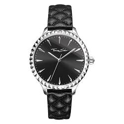 Thomas Sabo Damen Armbanduhr Rebel at Heart Analog Mechanik Leder Schwarz Silber WA0321-203-203-38 MM von THOMAS SABO