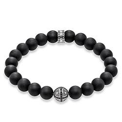 Thomas Sabo Herren Armband Rebel at Heart Obsidian Schwarz 925 Sterling Silber A1355-705-11 von THOMAS SABO