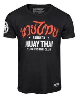 THUMBSDOWN Muay Thai T-Shirt. Bangkok. Herren Baumwoll-T-Shirt mit Aufdruck (Größe XXLarge) von THUMBSDOWN