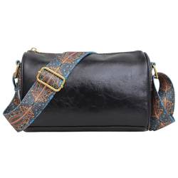 TIAASTAP Crossbody Bag Damen Leder Handtasche Damen Klein Umhängetasche Ledertasche mit Breiter Gurt Schultertasche Beuteltasche Hobo Bag Moderne Taschen mit Breitem Schultergurt Böhmisch Vintage von TIAASTAP