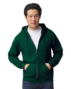 TICTEX Unisex Kapuzensweatjacke by Gildan | Heavy Blend Fleecejacke für Herren und Damen | Sweatjacke S-5XL mit Kapuze und Reißverschluss | Leichte Sommerjacke in vielen Farben | Forest Green, 3XL von TICTEX