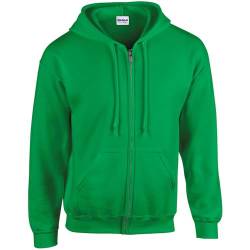 TICTEX Unisex Kapuzensweatjacke by Gildan | Heavy Blend Fleecejacke für Herren und Damen | Sweatjacke S-5XL mit Kapuze und Reißverschluss | Leichte Sommerjacke in vielen Farben | Irish Green, M von TICTEX