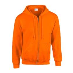 TICTEX Unisex Kapuzensweatjacke by Gildan | Heavy Blend Fleecejacke für Herren und Damen | Sweatjacke S-5XL mit Kapuze und Reißverschluss | Leichte Sommerjacke in vielen Farben | Safety Orange, 3XL von TICTEX