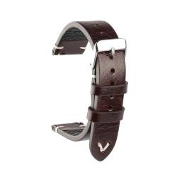 TIFONY Uhrenarmbänder, Vintage-Uhrenarmband aus Leder, 20 mm, 22 mm, Rissmuster, Armband, Gürtel, Schnellverschluss(Dark Brown,18mm) von TIFONY