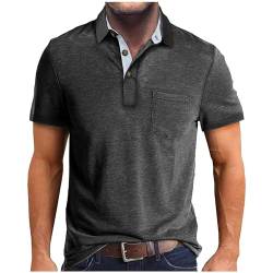 Poloshirt Herren Kurzarm Sommer Polo Shirt 2024 Regular T Shirt Sportshirt Passform Workout Fitnessshirt Stretch Sportstyle Outdoorshirt mit Tasche Strand Shirt Bequeme Casual Tops Männer Oberteile von TIMELYE