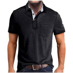 Poloshirt Herren Kurzarm Sommer Polo Shirt 2024 Regular T Shirt Sportshirt Passform Workout Fitnessshirt Stretch Sportstyle Outdoorshirt mit Tasche Strand Shirt Bequeme Casual Tops Männer Oberteile von TIMELYE