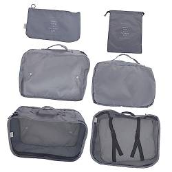 TINEASUR 1 Satz Reise-Aufbewahrungstasche Gepäcktasche Handtasche Schminktasche Kulturbeutel Für Unterwegs Kosmetikkoffer Damen Kulturbeutel Koffertaschen-Organizer Grey Polyester-Twill von TINEASUR