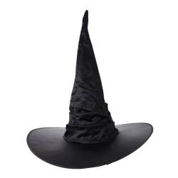 TINEASUR 1stk Gefalteter Hexenhut Hexenmützen Für Kinder Vampirumhang Kopfschmuck Im Halloween-stil Halloween-hexen-outfit Kostüm Make-up-stirnbänder Zauberer-cosplay-hut Black Tuch von TINEASUR