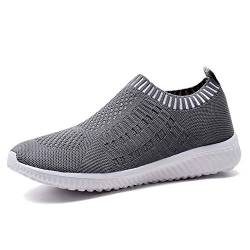 TIOSEBON Damen Sportschuhe Lässige Mesh-Walking-Turnschuhe - Atmungsaktive Laufschuhe 42 EU Dunkel grau von TIOSEBON