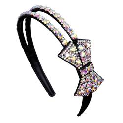 Strass Schleife Stirnband für Frauen Mädchen Bling Anti-Rutsch-Stirnband Glänzende Kristall Schleife Haarbänder Mode Hochzeit Party Haar Hoop Dekoration Haarschmuck (AB) von TJCGCKK