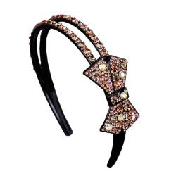 Strass Schleife Stirnband für Frauen Mädchen Bling Anti-Rutsch-Stirnband Glänzende Kristall Schleife Haarbänder Mode Hochzeit Party Haar Hoop Dekoration Haarschmuck (Champagner) von TJCGCKK