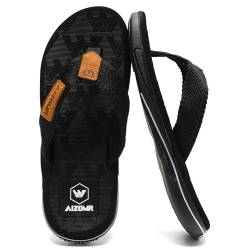 TJJDRYSR Flip Flops Herren,Badelatschen Herren Sport Sommer Beach Weiche Dicke Glides Sandalen(Schwarz,39 EU) von TJJDRYSR