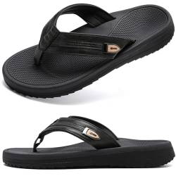 TJJDRYSR Flip Flops Herren,Badelatschen Herren mit Bogenstütze Sport Summer Beach Weiche Dicke Glides Sandalen(Grau,39 EU) von TJJDRYSR